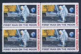 United States 1969 Mi# 990 ** MNH - Block Of 4 - First Man On The Moon / Space - USA