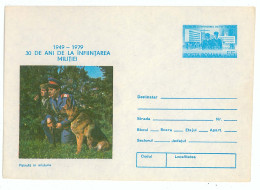 IP 79 - 176 Police DOG, Romania - Stationery - Unused - 1979 - Polizia – Gendarmeria