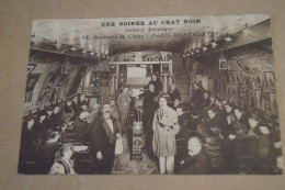 Superbe Ancienne Carte,RARE,une Soirée Au Chat Noir 1931 - Pubs, Hotels, Restaurants