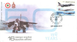 INDIA - 2005 - FDC STAMP OF 16 SQUADRON AIRFORCE. - Lettres & Documents