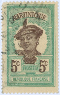 MARTINICA, MARTINIQUE, MOTIVI LOCALI, 1908-1927, FRANCOBOLLI  USATI Scott:FR-MAR 65, Yt:FR-MAR 64 - Gebruikt