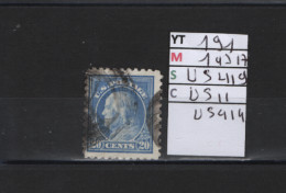 PRIX FIXE Obl 191 YT 197A MIC US419 SCOT US414 GIB  Benjamin Franklin  1912 1915 Etats Unis 58/06 - Used Stamps