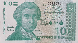 Billete De Banco De CROACIA - 100 Dinara, 1991  Sin Cursar - Kroatien