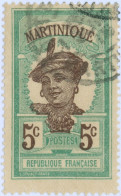 MARTINICA, MARTINIQUE, MOTIVI LOCALI, 1908-1927, FRANCOBOLLI  USATI Scott:FR-MAR 65, Yt:FR-MAR 64 - Used Stamps