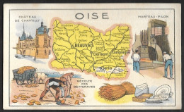 Département OISE, Carte Géographique, Chromo Publicitaire Vermi KILL KOSS - Picardie