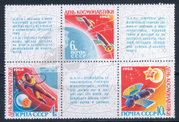 Soviet Union 1968 Mi# 3480-3482 ** MNH - Block Of 6 - National Cosmonauts' Day / Space - Rusland En USSR