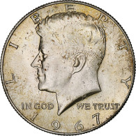 États-Unis, Half Dollar, Kennedy Half Dollar, 1967, U.S. Mint, Argent, TTB+ - 1964-…: Kennedy
