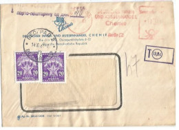 Jugoslavija Postage Due D.20x2 With Tax Pmk 14dec1961 On Commerce Window CV Germany Red Meter Pf.20 X Beograd - Timbres-taxe