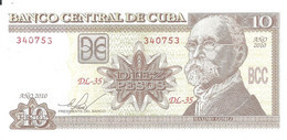 CUBA 10 PESO 2010 UNC P 117 L - Cuba