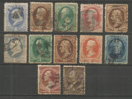 ESTADOS UNIDOS CONJUNTO DE SELLOS USADOS DE LOS AÑOS 1870-1883 - Used Stamps