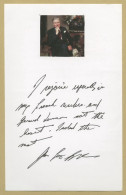 John Kenneth Galbraith (1908-2006) - Rare Signed Card + Photo - Cambridge 2001 - Inventores Y Científicos