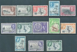 GREAT BRITAIN ENGLAND British,Rhodesia Protectorates Nyasaland 1945 Re Giorgio VI,1953 Queen Elizabeth II,Used - Nyassaland (1907-1953)