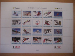 Österreich- PM Österreichs Schisportler 2007, Ganzer Bogen Nr. 01217 ** Ungebraucht - Timbres Personnalisés