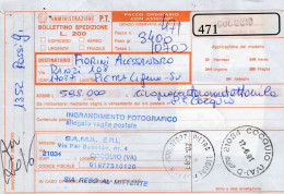 Italia (1991) - Bollettino Pacchi Contrassegno Da Cocquio (VA) Per Pietra Ligure (ingradimento Fotografico) - Postpaketten