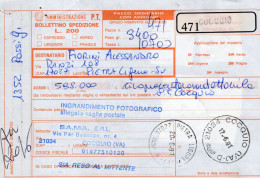 Italia (1991) - Bollettino Pacchi Contrassegno Da Cocquio (VA) Per Pietra Ligure (ingradimento Fotografico) - Pacchi Postali