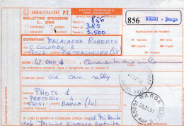 Italia (1991) - Bollettino Pacchi Contrassegno Da Barga (LU) Per Pietra Ligure (ingradimento Fotografico) - Postal Parcels