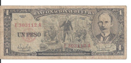 CUBA 1 PESO 1959 VG+ P 90 - Kuba