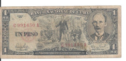 CUBA 1 PESO 1959 VG+ P 90 - Cuba