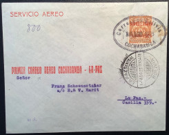 50 C. Rare Air Post Stamp "CORREO AEREO / LA PAZ / 14-8-1925" First Flight Cover COCHABAMBA-LA PAZ (Bolivia Mi.150 - Bolivien