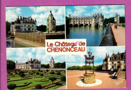 Delcampe - CPM CHENONCEAU 37 - Le Chateau La Tour Des Marques Le Jardin Le Puit  Eau - Chenonceaux