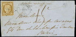 Let EMISSION DE 1849 - 1    10c. Bistre-jaune, Inf. Déf. En Bas à Droite, Obl. PC 436 S. LAC, Càd T15 BONNIERES 9/6/52 E - 1849-1876: Klassik