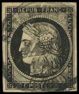 EMISSION DE 1849 - 3    20c. Noir Sur Jaune, Obl. Càd T14 Du 3 JANV 49, TB. J - 1849-1850 Ceres