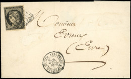 Let EMISSION DE 1849 - 3    20c. Noir Sur Jaune, Obl. GRILLE S. LSC, Càd ASSEMBLEE NATIONALE POSTES 30/11/49, TB - 1849-1876: Klassik