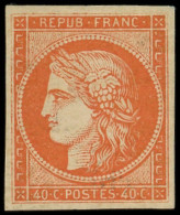 * EMISSION DE 1849 - 5A   40c. Orange Foncé, Avec Sa Gomme Brunâtre Caractéristique, Très Frais, TB. C - 1849-1850 Cérès