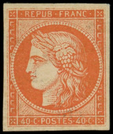 * EMISSION DE 1849 - 5A   40c. Orange Foncé, Avec Sa Gomme Brunâtre Caractéristique, Très Frais, TB. C - 1849-1850 Ceres