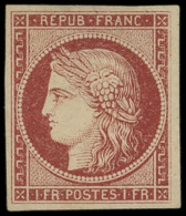 (*) EMISSION DE 1849 - 6     1f. Carmin, Frais Et TB. C - 1849-1850 Cérès