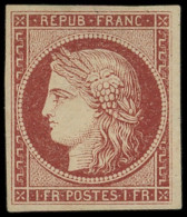 (*) EMISSION DE 1849 - 6     1f. Carmin, Frais Et TB. C - 1849-1850 Ceres