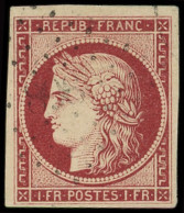 EMISSION DE 1849 - 6     1f. Carmin, Obl. PC 898, Frappe Légère, TTB - 1849-1850 Cérès