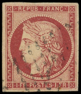 EMISSION DE 1849 - 6     1f. Carmin, Obl. PC, Frappe Légère, TB - 1849-1850 Ceres