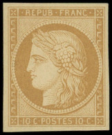 ** EMISSION DE 1849 - R1f  10c. Bistre Clair, REIMPRESSION, TTB - 1849-1850 Ceres