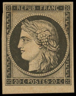 * EMISSION DE 1849 - R3f  20c. Noir Sur Jaune, REIMPRESSION, Petit Bdf, TB - 1849-1850 Ceres