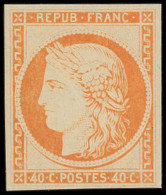 * EMISSION DE 1849 - R5g  40c. Orange, REIMPRESSION, Quasi **, TB - 1849-1850 Cérès