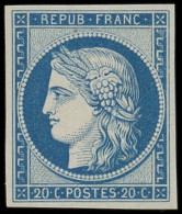 ** EMISSION DE 1849 - R8f  20c. Bleu, REIMPRESSION, Fraîcheur Postale, TTB - 1849-1850 Cérès
