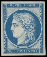 * EMISSION DE 1849 - R8f  20c. Bleu, REIMPRESSION, Frais Et TB - 1849-1850 Ceres