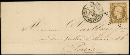 Let PRESIDENCE - 9    10c. Bistre-jaune, Obl. ETOILE S. LAC, Càd LETTRE AFFie DE PARIS POUR PARIS 29/12/53, Superbe - 1849-1876: Classic Period