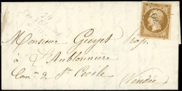 Let PRESIDENCE - 9d   10c. Bistre-brun FONCE, Obl. PC 2599 S. LAC, Cursive 79/LES 4 CHEMINS/DE L'OIE, TTB - 1849-1876: Klassieke Periode