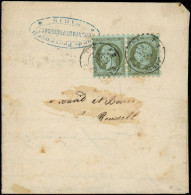 Let EMPIRE NON DENTELE - 11    1c. Olive PAIRE, PIQUAGE SUSSE, Obl. Càd PARIS 28/1/62 S. Imprimé, Piquage RR Sur Ce Timb - 1849-1876: Periodo Classico