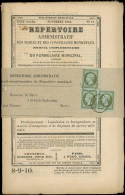 Let EMPIRE NON DENTELE - 11    1c. Olive, BLOC De 3 équerre, Obl. Càd T15 GRENOBLE 15/12/62 S. Répertoire Administratif  - 1849-1876: Periodo Classico