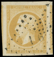 EMPIRE NON DENTELE - 13Al 10c. Citron, T I, Marges énormes, 2 Voisins Obl. PC, Nuance Certifiée Jacquart, Superbe. C - 1853-1860 Napoleone III