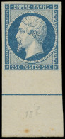 * EMPIRE NON DENTELE - L15b 25c. Bleu, Bdf Avec FILET D'ENCADREMENT, Petit Pelurage Sous La Ch. Mais Néanmoins Très Frai - 1853-1860 Napoléon III.