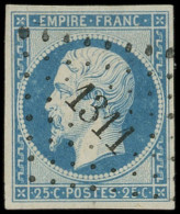 EMPIRE NON DENTELE - 15   25c. Bleu, Obl. PC 1311, Frappe Superbe - 1853-1860 Napoleone III