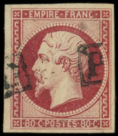 EMPIRE NON DENTELE - 17A  80c. Carmin, Obl. Cachet PP, TB. C - 1853-1860 Napoléon III