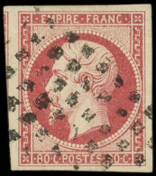 EMPIRE NON DENTELE - 17B  80c. Rose, Amorce De Voisin, Obl. ROULETTE De GROS POINTS, TTB - 1853-1860 Napoleone III