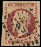 EMPIRE NON DENTELE - 18    1f. Carmin, Obl. Los. DS2, Très Bien Margé, TB. S - 1853-1860 Napoleon III