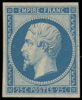 * EMPIRE NON DENTELE - R15c 25c. Bleu, REIMPRESSION, Frais Et TB - 1853-1860 Napoleon III