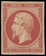 ** EMPIRE NON DENTELE - R17h  80c. Carmin-rose, REIMPRESSION, Fraîcheur Postale, TTB, Certif. Calves - 1853-1860 Napoleone III